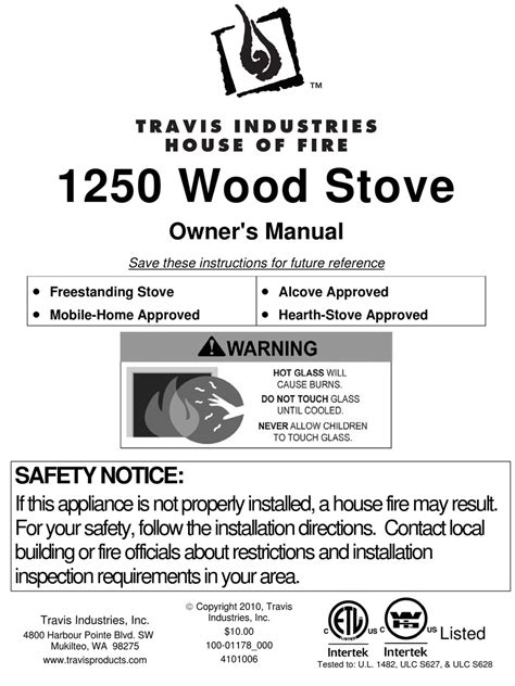 travis wood stove instructions